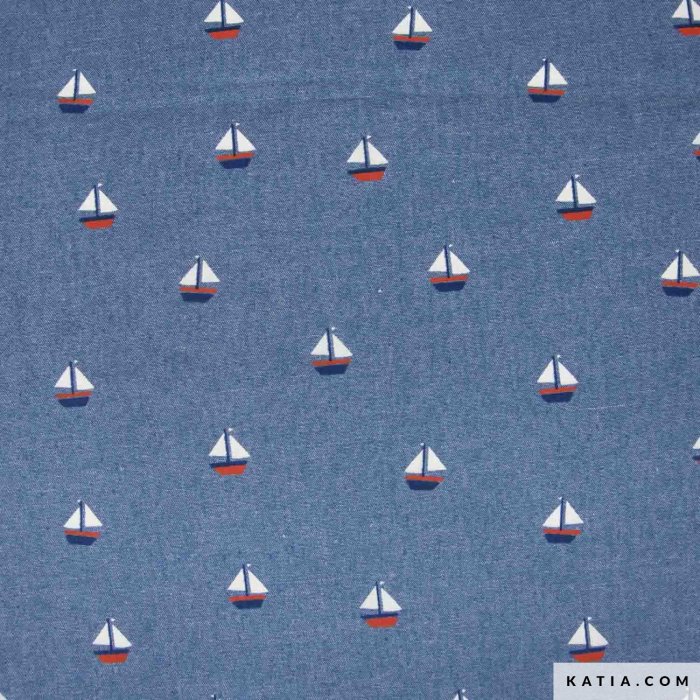 Tessuto denim fine denim stampa colore navi