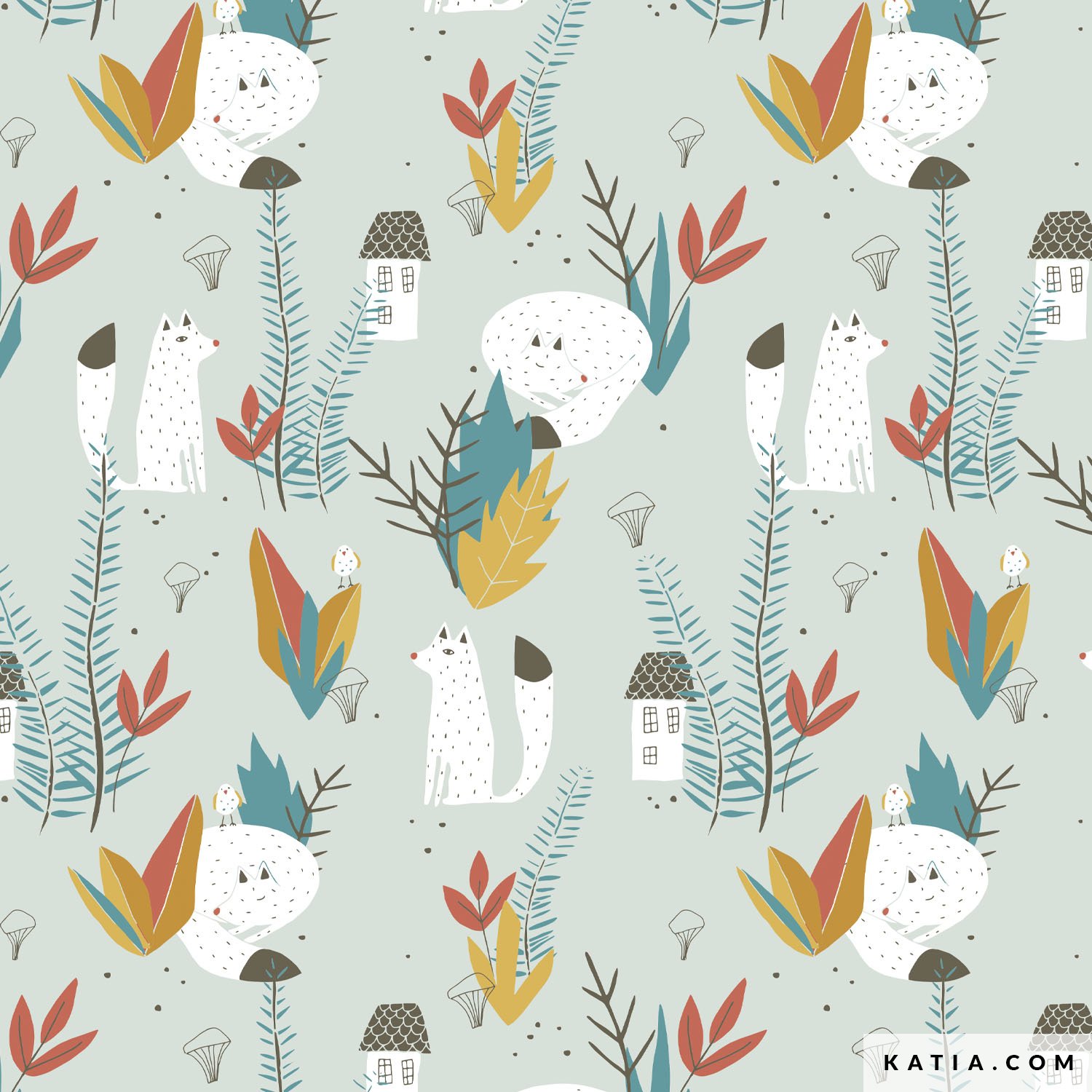 Tessuto in cotone poplin dalmata wolf 2101 189 katia fhd - creattivamente Tessuto in cotone poplin dalmata wolf