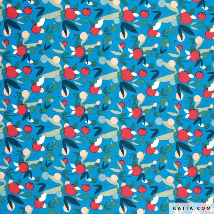 TESSUTO POPELINE IN COTONE POPLIN BLUE NUTS