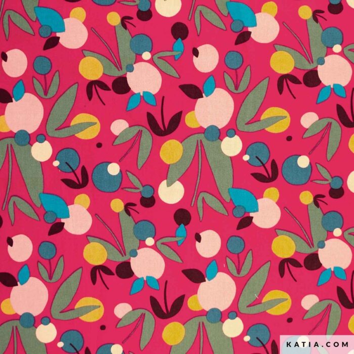 TESSUTO POPELINE IN COTONE POPLIN ROSE RED NUTS