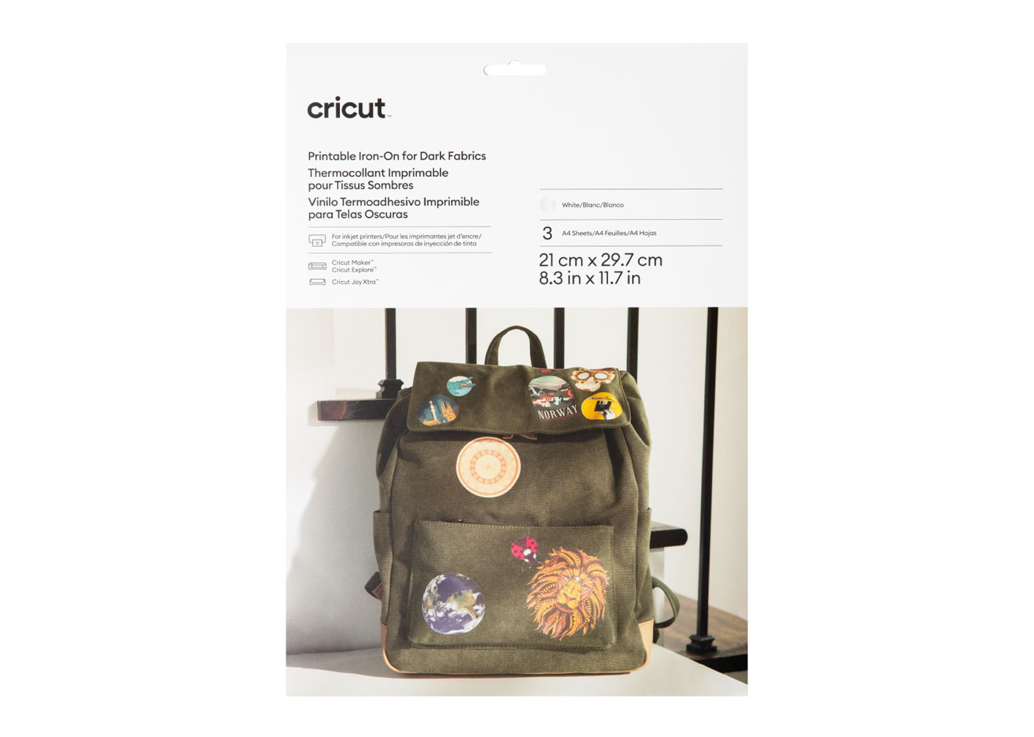 Cr2010523 1 - creattivamente Cricut termovinile stampabile per tessuti scuri formato a4 3 pezzi