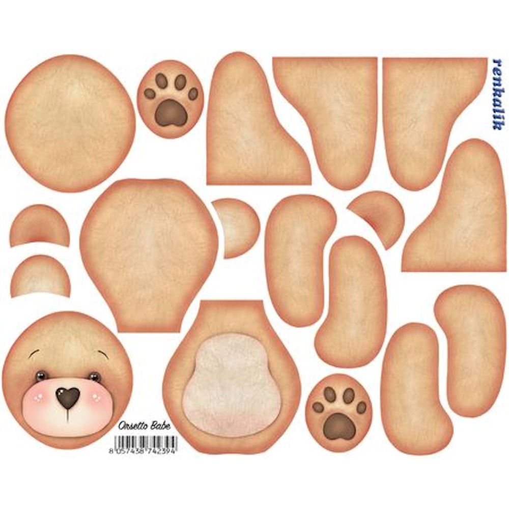 Panno kraft 3d mini orsetto babe renkalik