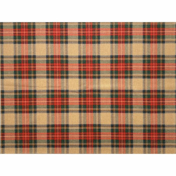 Tessuto brilly lurex scozzese rosso cm 35 x 50