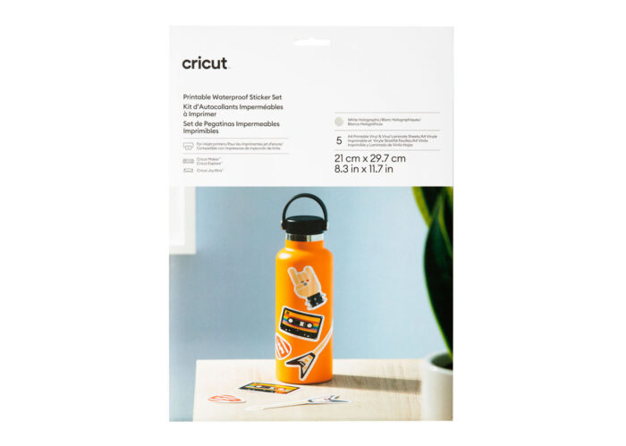 Cricut adesivi impermeabili e stampabili formato a4 bianco olografico 5 pezzi