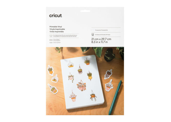 Cricut vinile stampabile trasparente 12 fogli