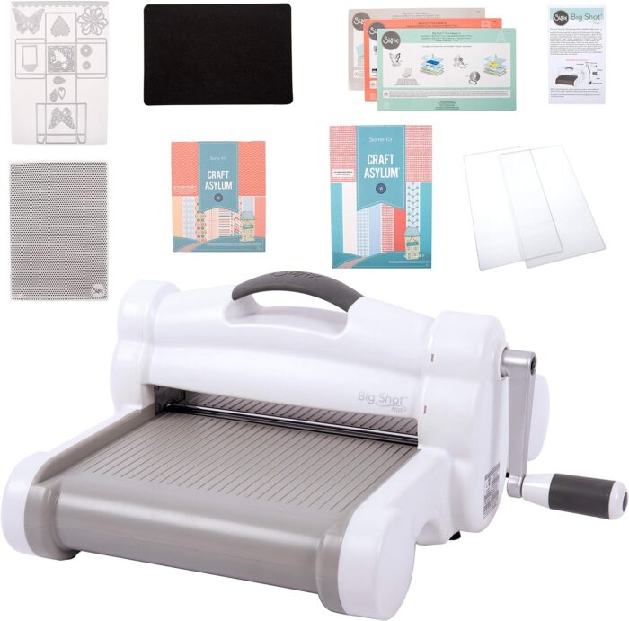 Sizzix Big Shot Plus Starter Kit Craft Asylum, Acciaio Inossidabile, Bianco/Grigio, 40cm x 29.8cm x 19cm - immagine 2