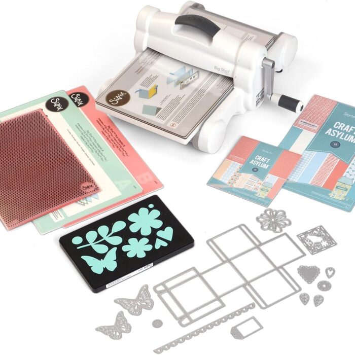 Sizzix Big Shot Plus Starter Kit Craft Asylum, Acciaio Inossidabile, Bianco/Grigio, 40cm x 29.8cm x 19cm