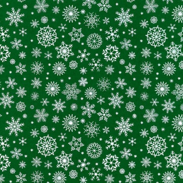 Panno stafil 1mm 30x40 fiocchi neve - verde scuro/bianco