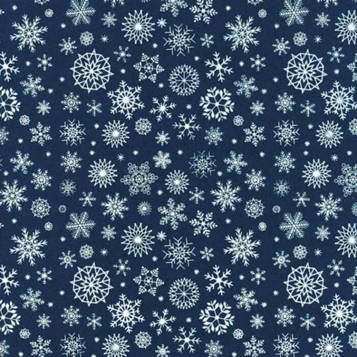 Panno stafil 1mm 30x40 fiocchi neve - blu notte/bianco