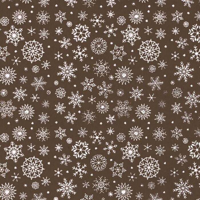Panno stafil 1mm 30x40 fiocchi neve - marrone melange/bianco
