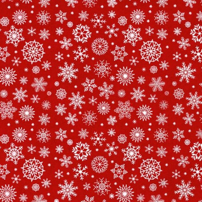 Panno stafil 1mm 30x40 fiocchi neve - rosso/bianco