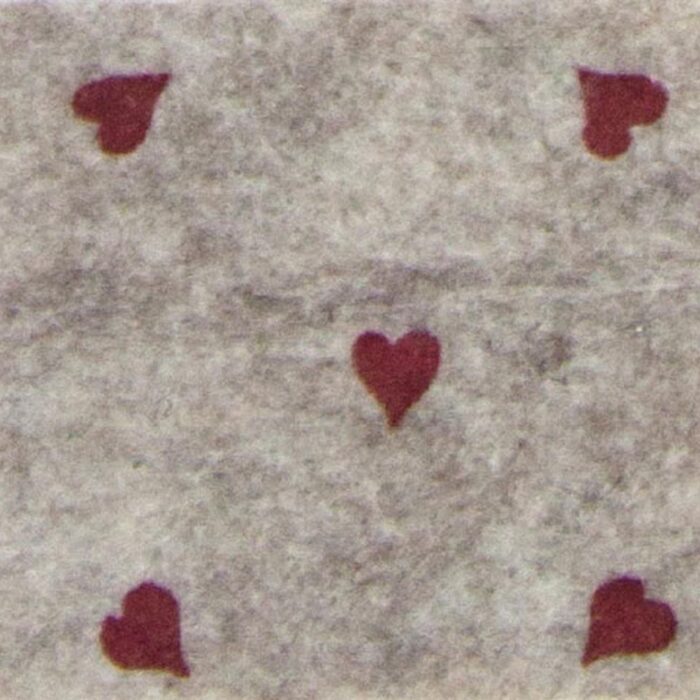 Pannolenci stafil 1mm 90cm cuori - beige melange/rosso
