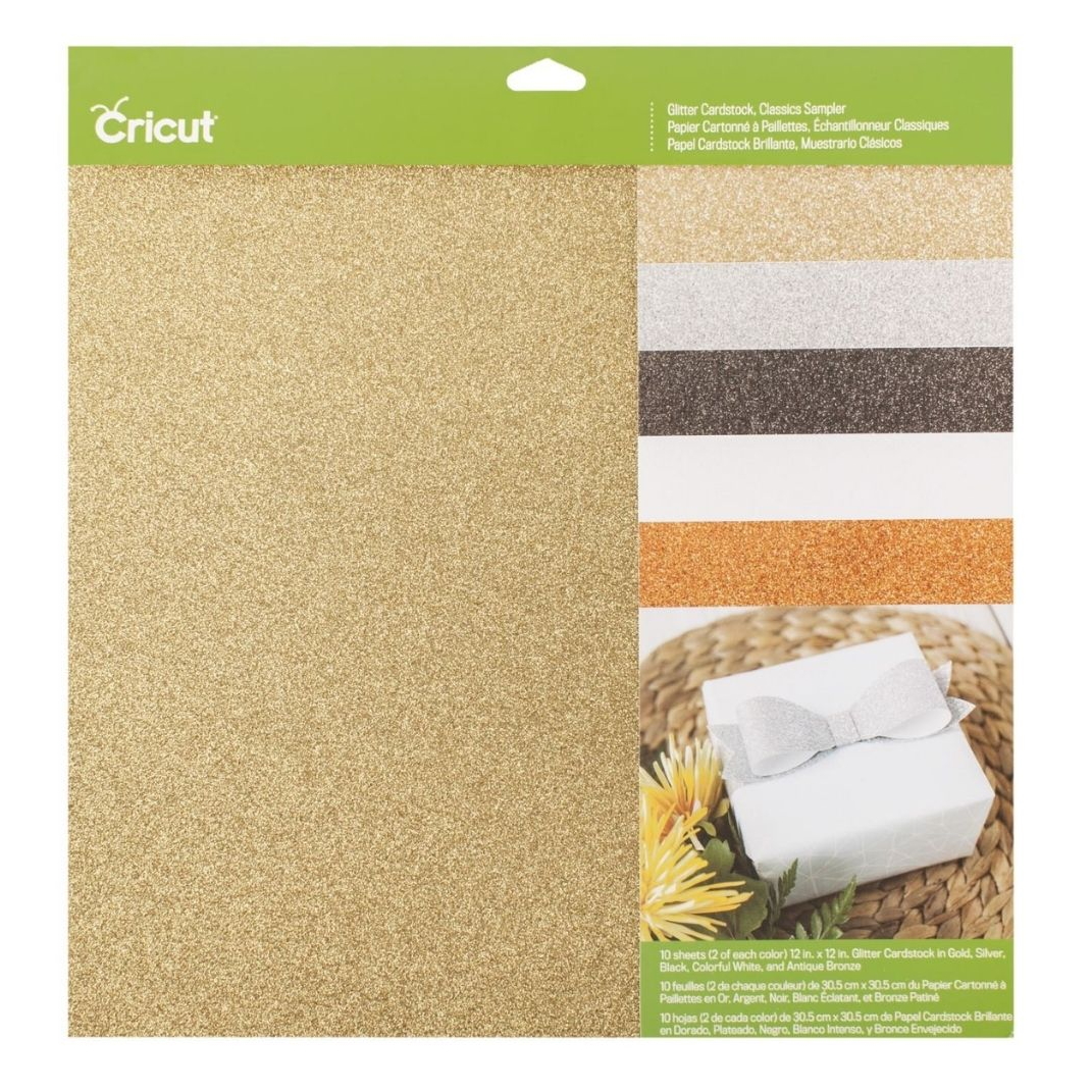 CRICUT 10 FOGLI DI CARTA LUCIDA 5 COLORI GLITTER - CR2003713