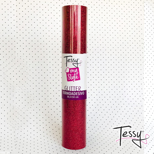 Vinile Termoadesivo TESSY Glitter - Rosso