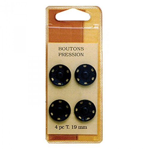 8 pulsanti pressione neri a cucire 13 mm