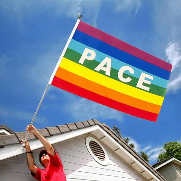 Bandiera Della Pace, bandiera della pace arcobaleno colorato per la decorazione esterna e interna, bandiera della pace dell'Ucraina