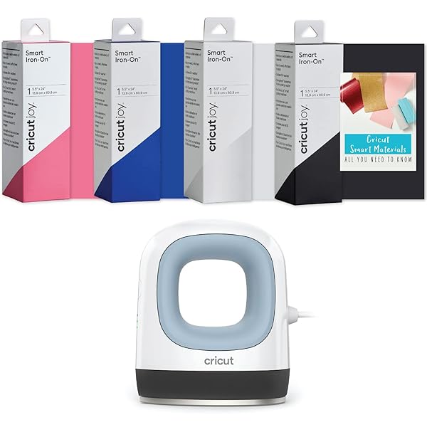 Cricut EasyPress Mini Heat Press Machine Zen Blue and Cricut Joy Iron-On Small Portable Heat Press for T-Shirts Shoes Bags for Small HTV Transfer Projects Cricut Joy Iron-On Black White Royal Pink