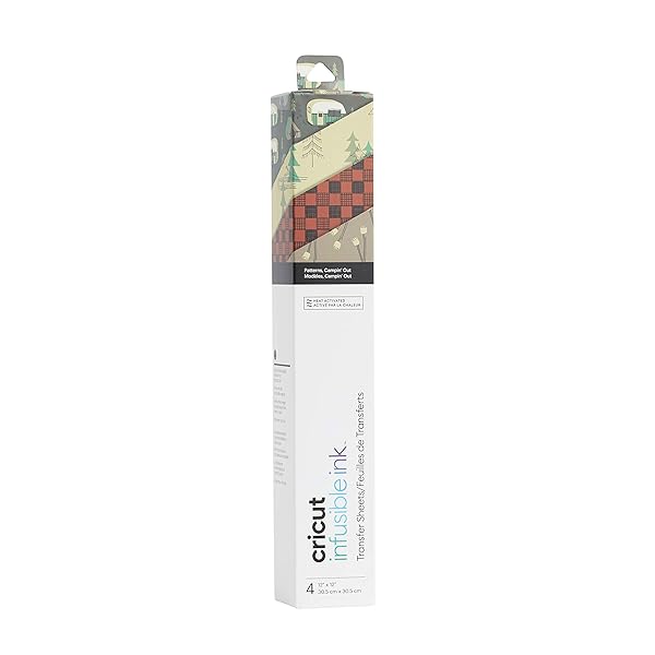 Cricut Fogli di trasferimento di Inchiostro infusibile -4 Fogli 30,5 x 30,5 cm - Pressa per Tazze con Motivo Acqua Fredda, creatore, Explore Air 2