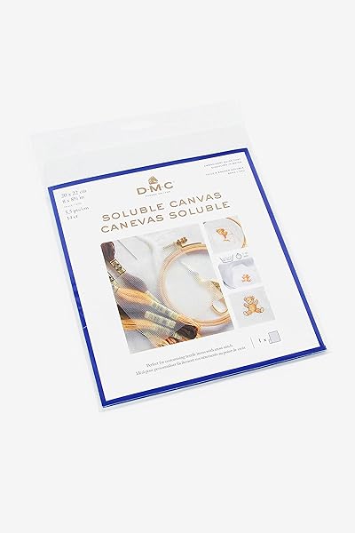 DMC - Soluble Canvas | Tela idrosolubile per ricamare facilmente a punto croce su ogni tipo di supporto