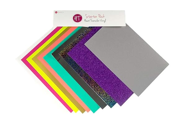 Espressioni vinyl – Heat Transfer starter pack – Siser Easyweed, glitter Htv, Siser Stripflock, stretch, e olografico (10 pezzi)