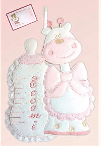 FIOCCO NASCITA GIRAFFA "ECCOMI" 20X24 CM - NON DA RICAMARE