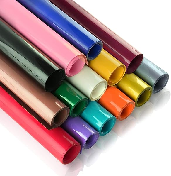 Fanisy, confezione da 14 rotoli HTV multicolore da 30 x 90 cm, per sagoma, facili da tagliare e a trasferimento di calore per erbacce in vinile fai da te per magliette (14 pezzi, 14 colori)