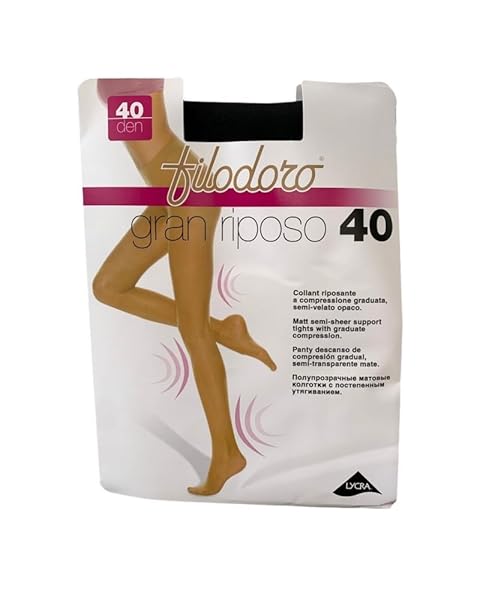 Filodoro Collant donna Gran riposo 6 paia (5-XL, NERO)