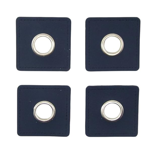 Gerhardt Ecopelle quadrate con occhielli da 10 mm per cordino, 4 pezzi in sacchetto, 1,35 € (blu navy)