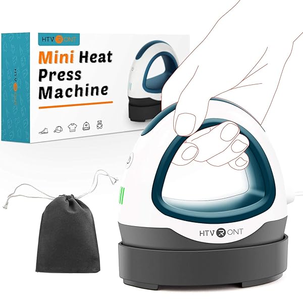 HTVRONT Pressa di calore Mini pressa di calore per magliette scarpe cappelli, piccola pressa di calore Mini pressa di ferro per progetti in vinile HTV e trasferimento di riscaldamento