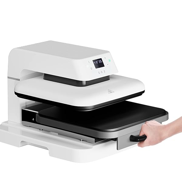 HTVRONT Pressa di trasferimento per auto, 38 cm x 38 cm, riscaldata fino a 210 °C (410 °F) per magliette, stampa professionale per progetti di trasferimento di calore