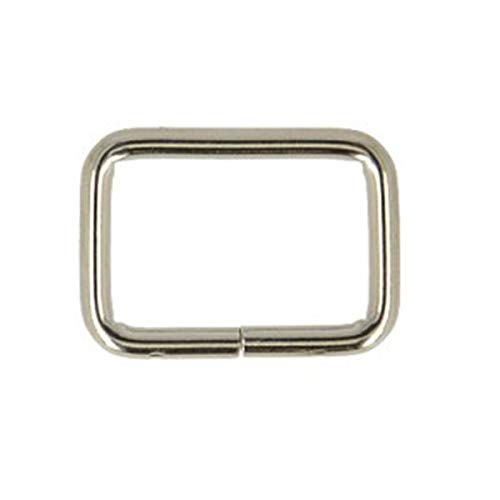 M & C - Set di 2 passanti in metallo, 20 mm, colore: Argento