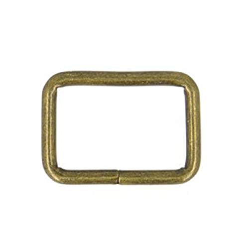 M & C - Set di 2 passanti in metallo, 20 mm, colore: Oro antico