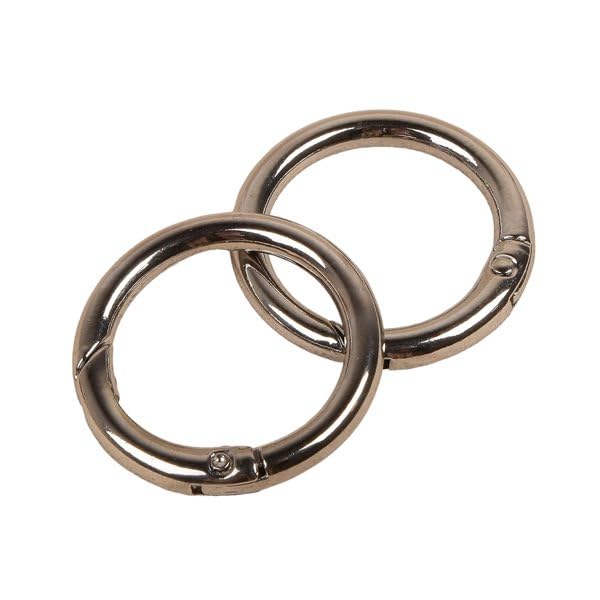 MYMERCERIE Lotto di 2 anelli da borsa in metallo, 33,4 mm, colore: Grigio scuro