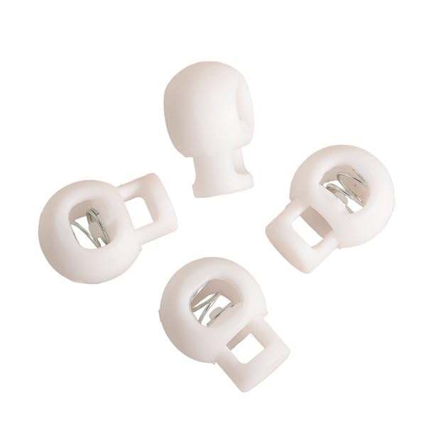 MYMERCERIE Lotto di 4 fermagli a sfera, 18 x 23 mm, colore: Bianco
