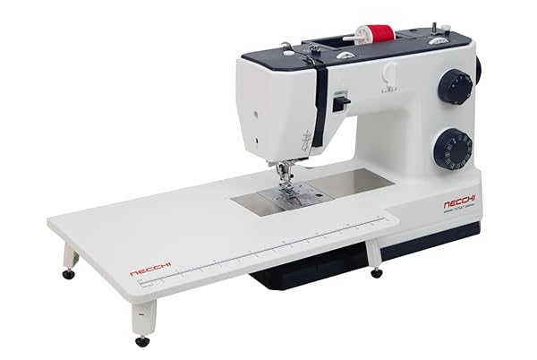 Necchi Q132A - Macchina da cucire con infilatrice automatica dell'ago, 32 punti, prestazioni a elevata resistenza