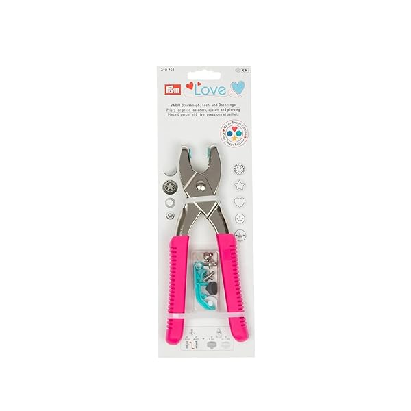 Prym Vario Pliers with Punching Tools in Pink, Mint or Purple, Optional Includes Colour Snap Tool