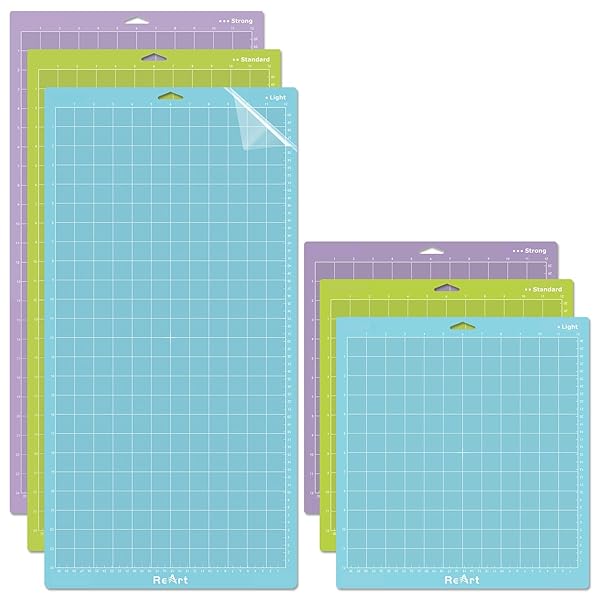 ReArt Tappetino da taglio Varietà 6 confezioni per Cricut Maker 3/Maker/Explore 3/Air 2/Air/One adesivo di ricambio – forte, standard, leggero, 30,5 x 30,5 cm x 3 confezioni, 30,5 x 61 cm x 3