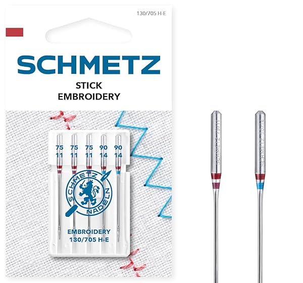 SCHMETZ | 5 Aghi per macchine da cucire | Ricamo/Embroidery | 130/705 H-E | Spessore 75/11-90/14