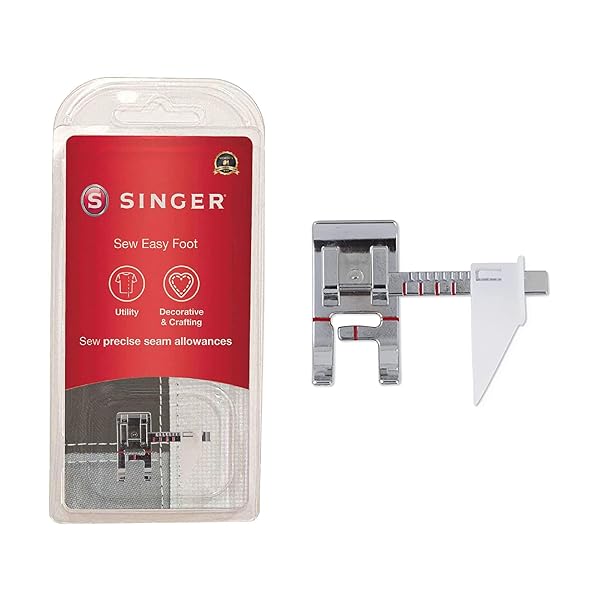 Singer Sew Easy Foot, Ruler for Low Shank Sewing Machines Piedino pressatore, Argento, Guida Regolabile, bellissime Cuciture a Punto-Cucito Facile