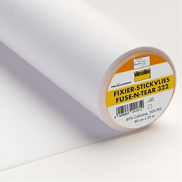 Vlieseline Tessuto Non Tessuto per Fissaggio Adesivo, 90 cm, Bianco, 1x0,9 m