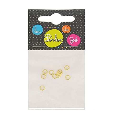 mediac Set di 10 anelli 6 mm metallo oro