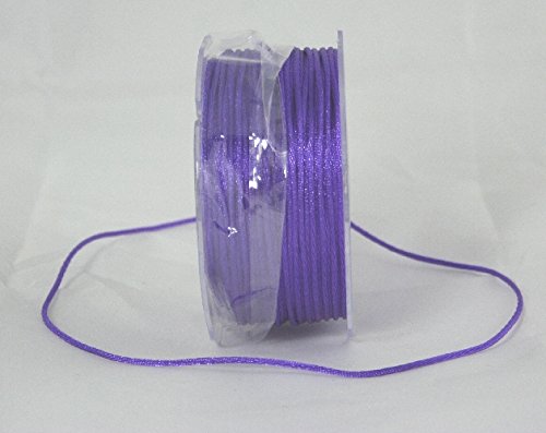 Coda di Topo, filo cordino in raso Viola, 2 mm lungo 100 mt. Per collane e hobbistica, nastro.