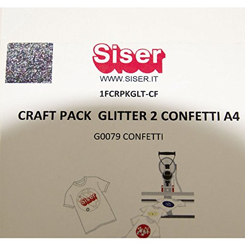 Flex maglietta tessile plotter schermo 5 pezzi din a4 – glitter confetti – siser g0079 - immagine 5
