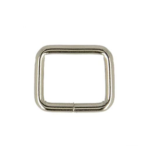 M & C - Set di 2 passanti in metallo, 15 mm, colore: Argento