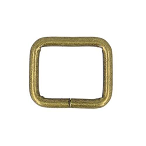 M & C - Set di 2 passanti in metallo, 15 mm, colore: Oro antico