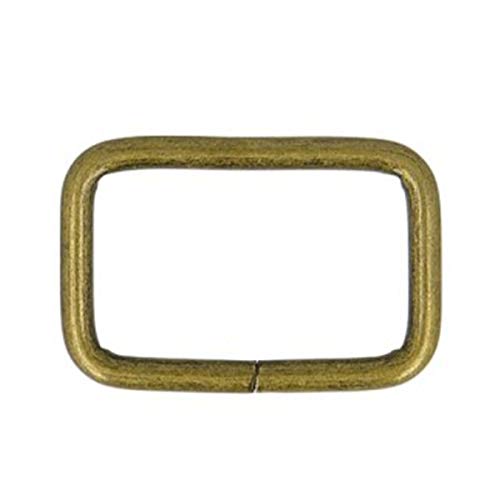 M & C - Set di 2 passanti in metallo, 25 mm, colore: Oro antico